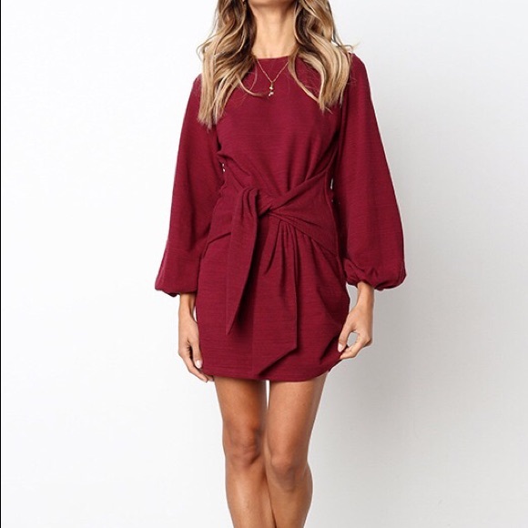 Burgundy long Top/short dress - Picture 3 of 8